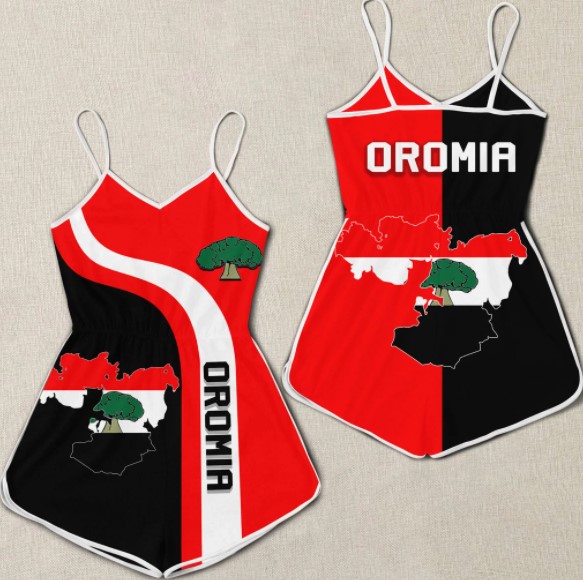 Oromia flag maps 3D hoodie romper