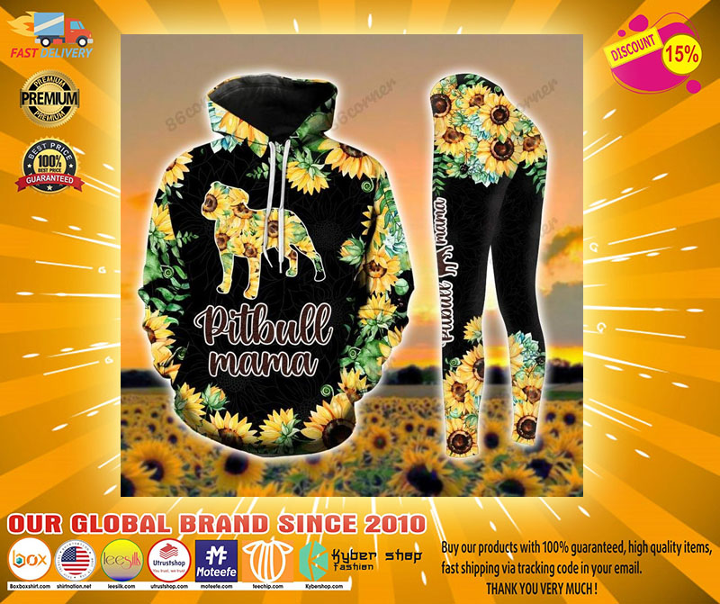 Pitbull mama Sunflower 3D hoodie and legging21