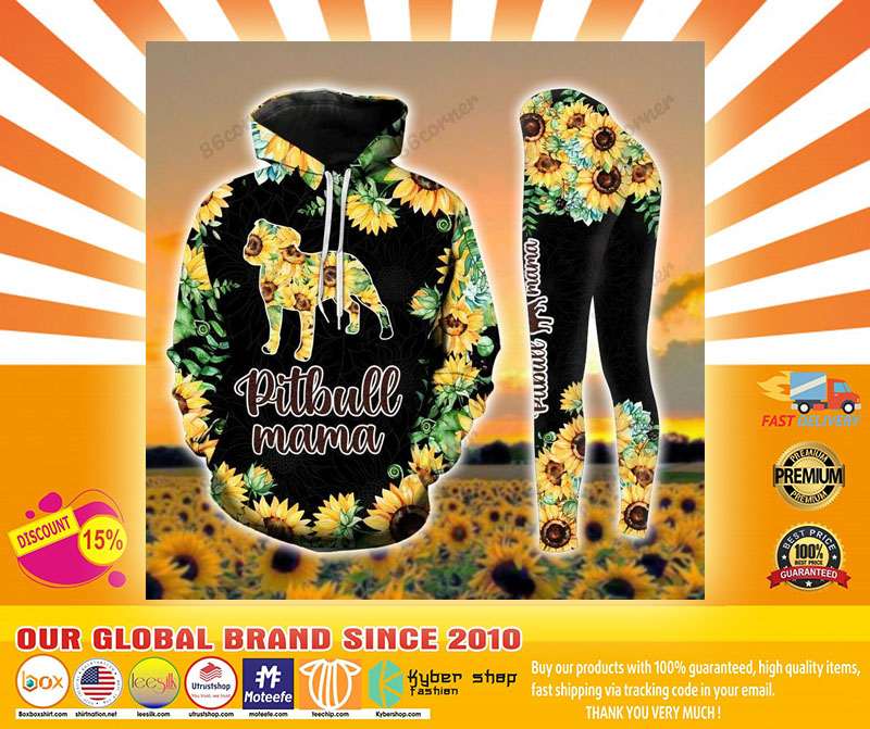 Pitbull mama Sunflower 3D hoodie and legging4