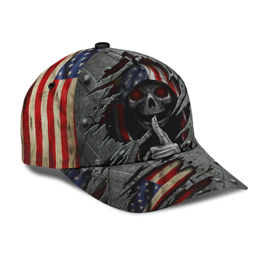 Skull american flag cap2