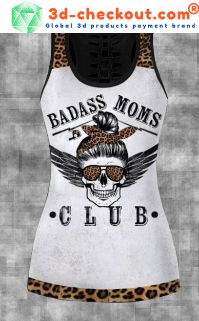 Skull badass moms club 3D hoodie and legging3