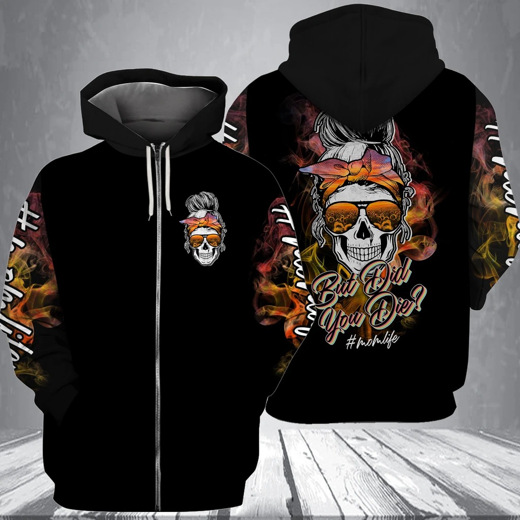 Skull but did you die sunflower 3d shirt and hoodie zip