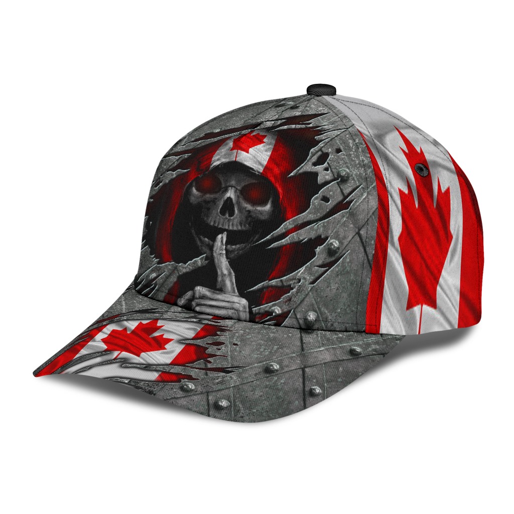Skull Canada flag cap2