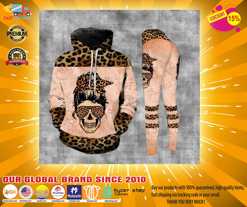 Skull leopard bad moms club 3D hoodie and legging4