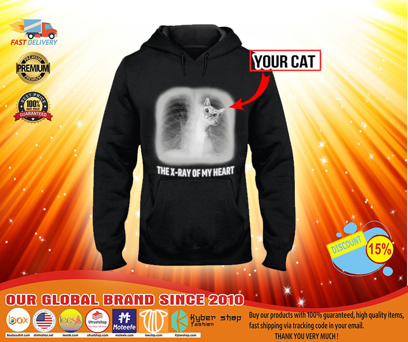 The x ray of my heart personalized cat 3D hoodie3