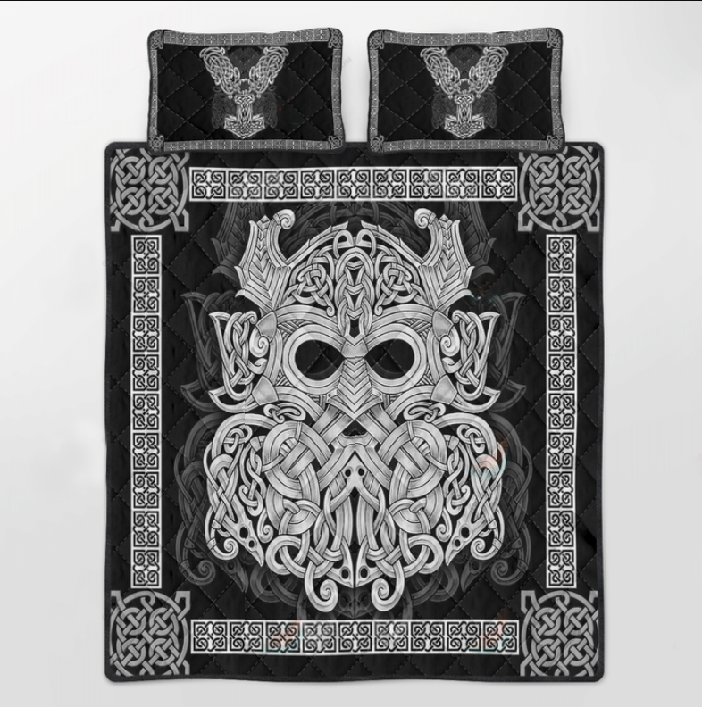 Viking mjolnir Odin bedding set3