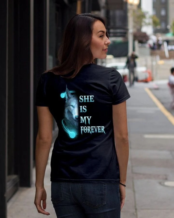 Wolf She is my forever she is my always 3D hoodie3