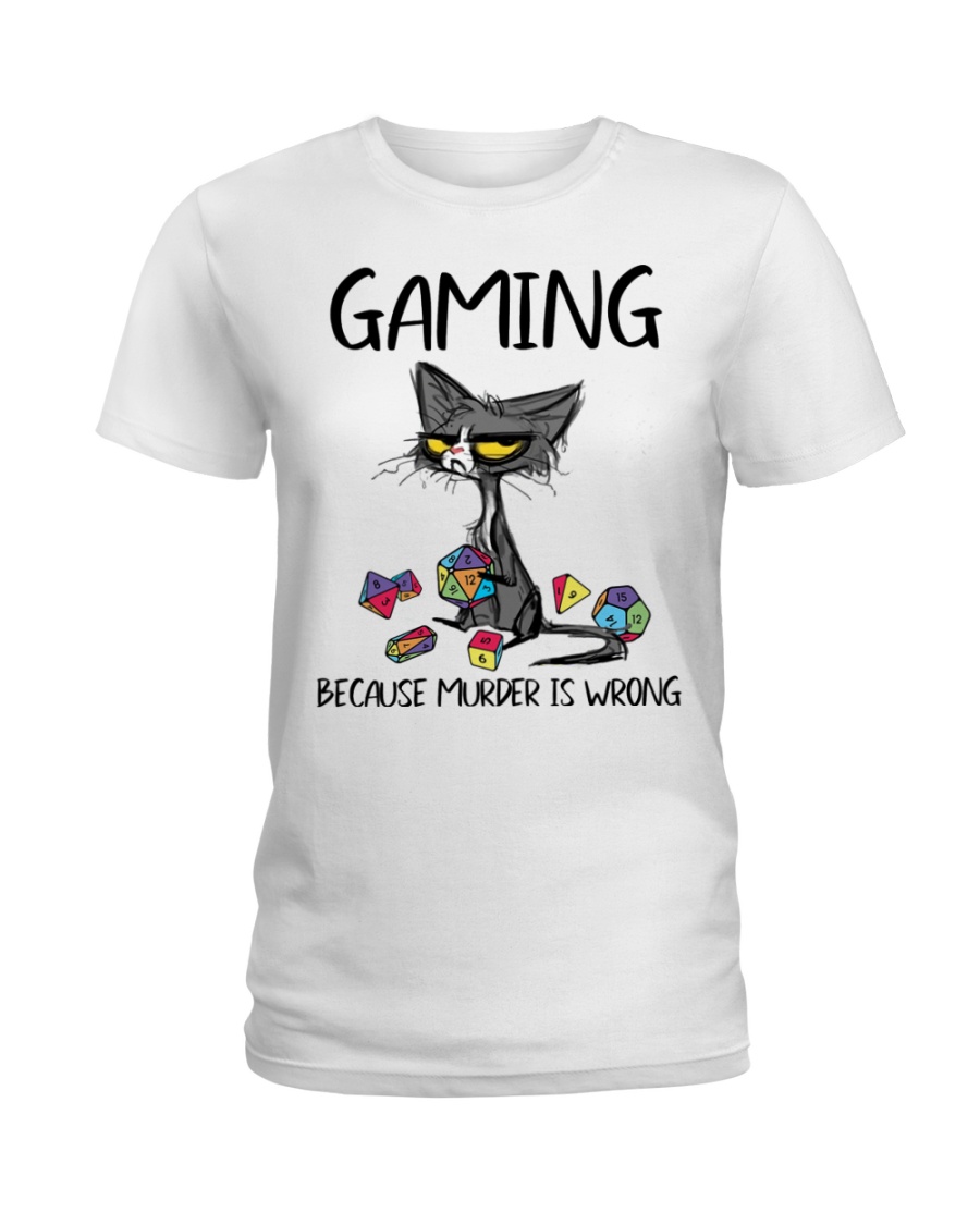 Cat Gaming Because Murder is Wrong Shirt2