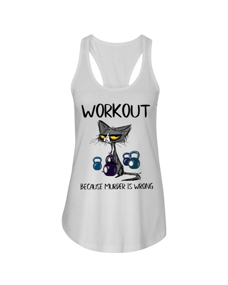 Cat Workout Because Murder is Wrong Shirt3