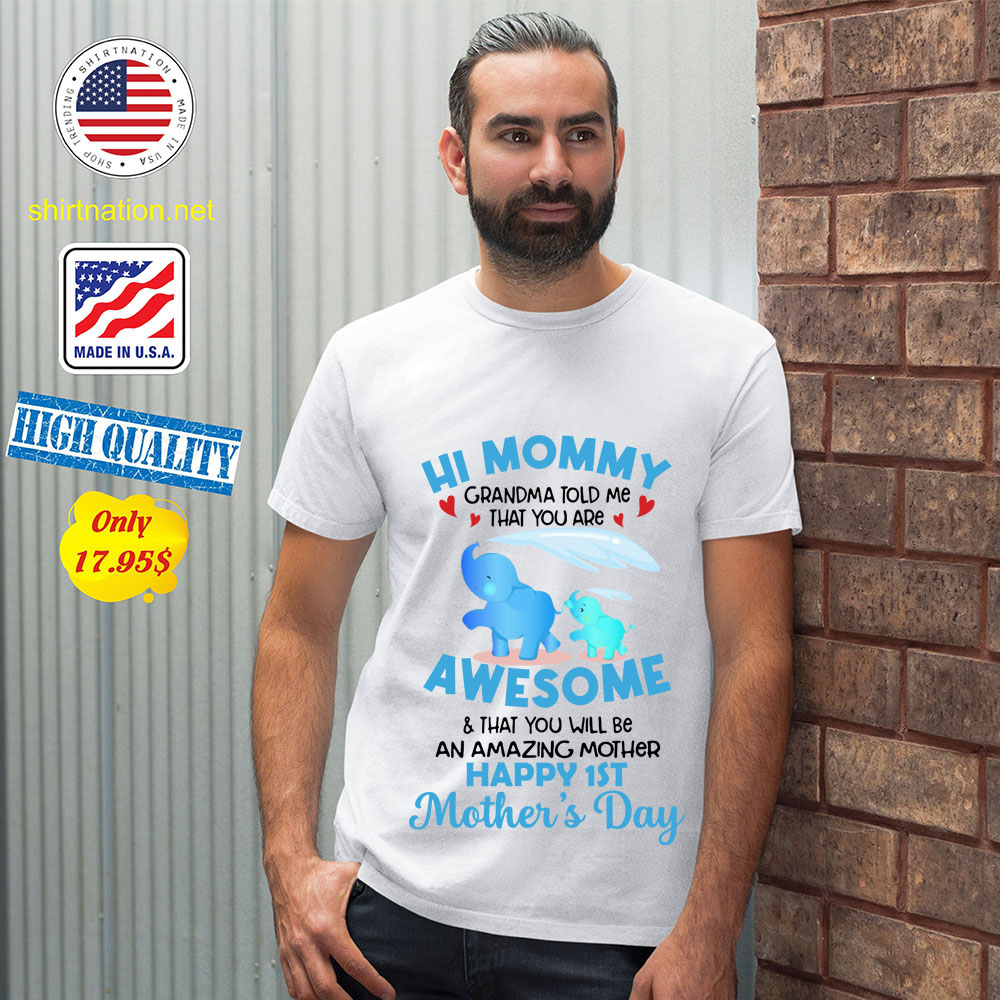 Elephant Hi mommy Grandma told me that you are awesome Shirt 12