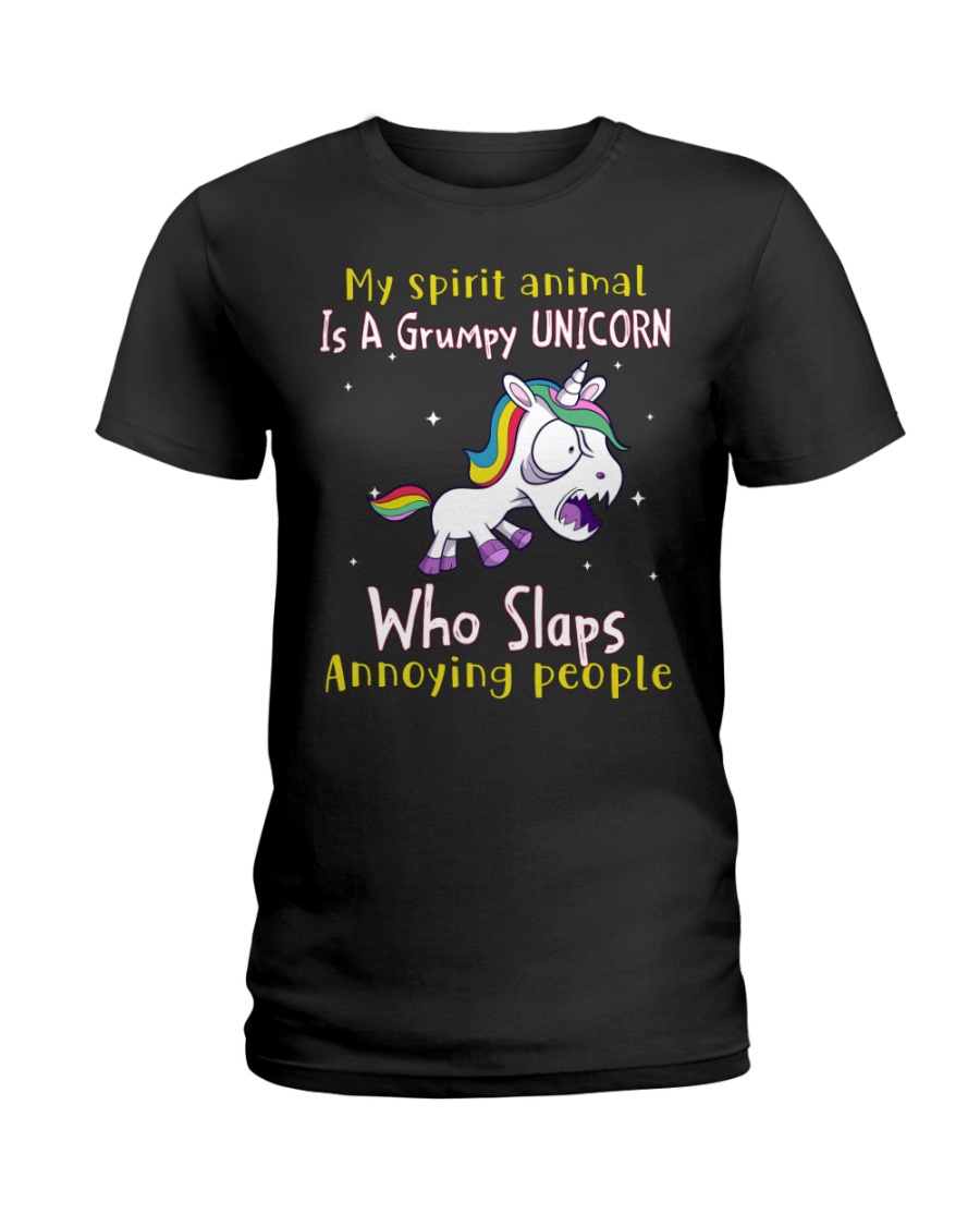 My Spirit Animal Is A Grumpy Unicorn Who Slaps Annoying People Shirt4