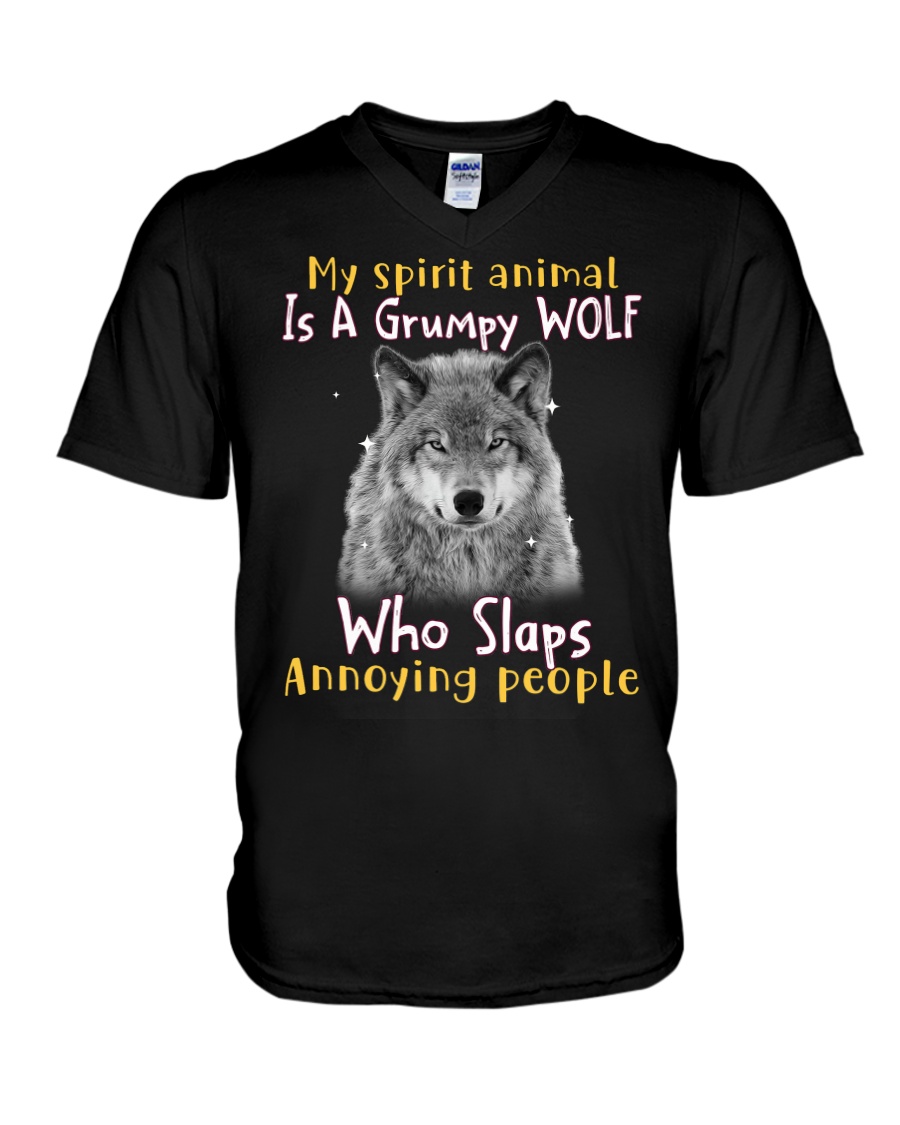 Wolf My Spirit Animal Is A Grumpy Wolf Who Slaps Annoying People Shirt15