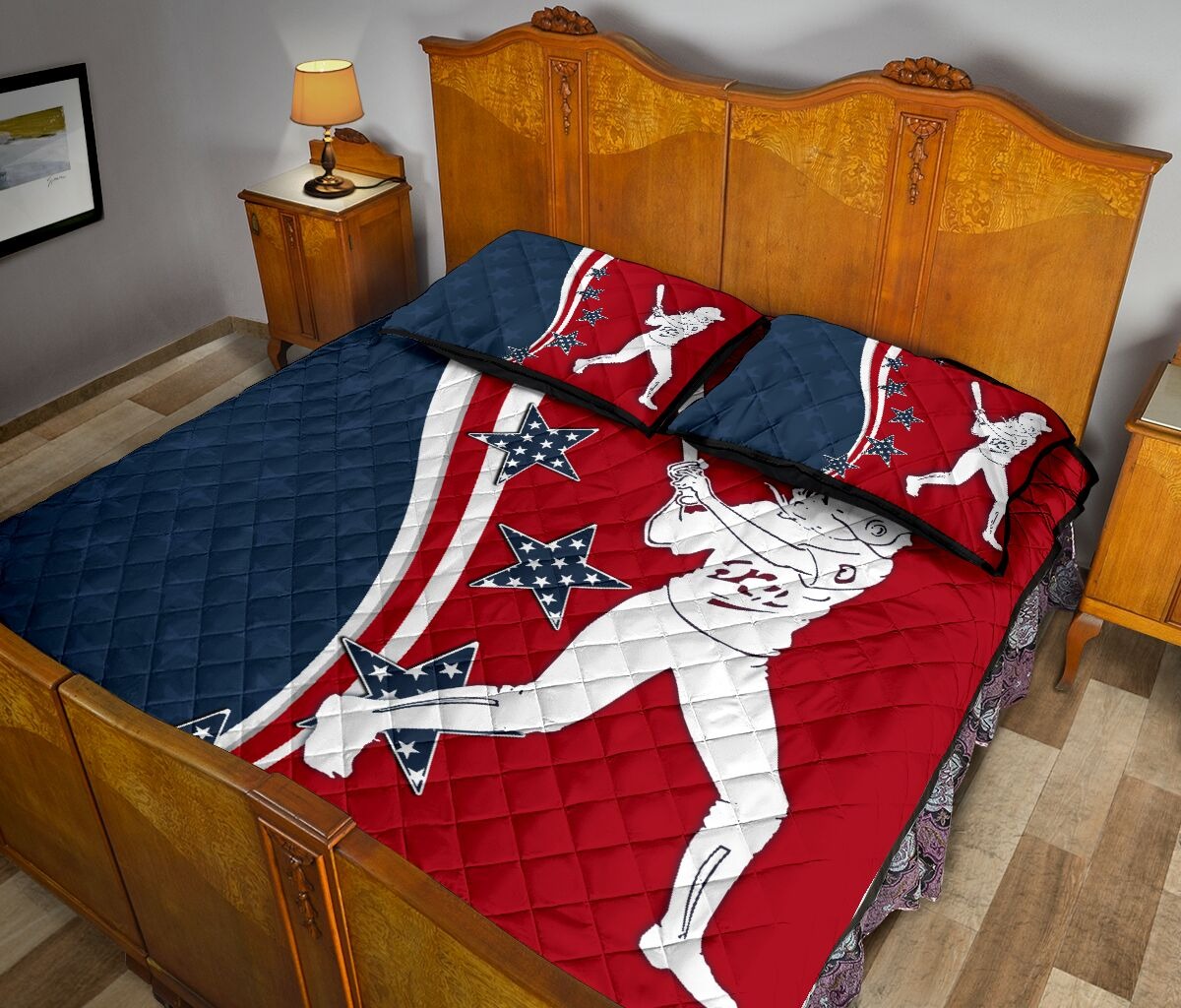 American softball quilt bedding set3