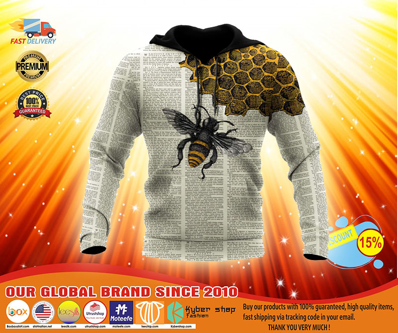 Bee dictionary page 3D hoodie3