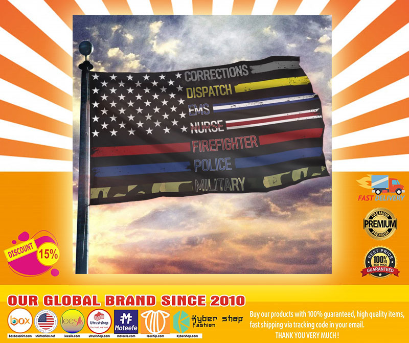 Corrections dispatch ems nurse firefighter police military flag4