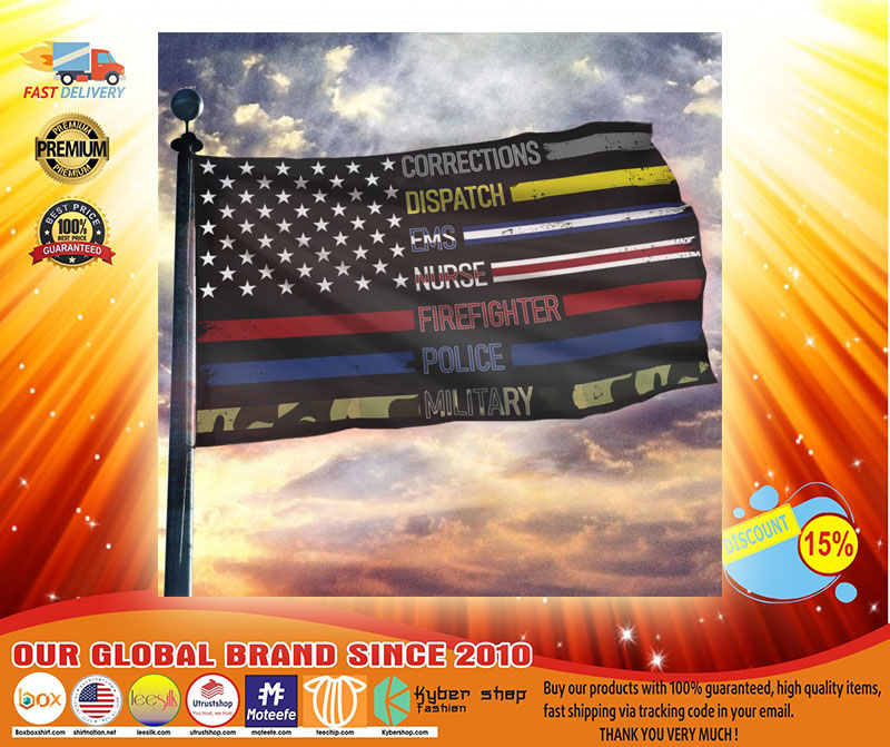 Corrections dispatch ems nurse firefighter police military flag3