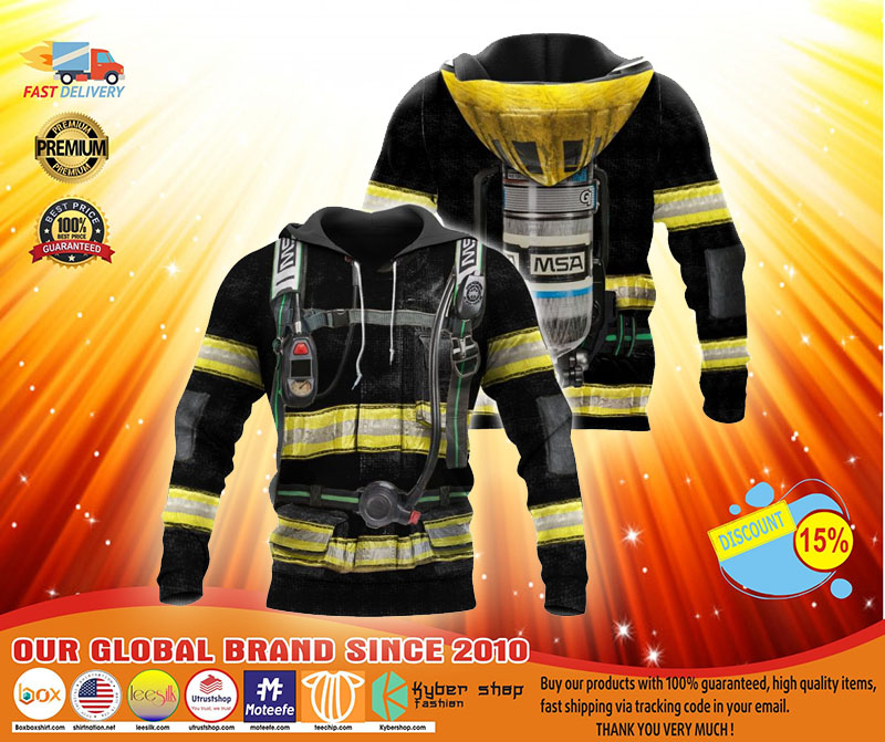 Firefighter suit all over print 3D hoodie3