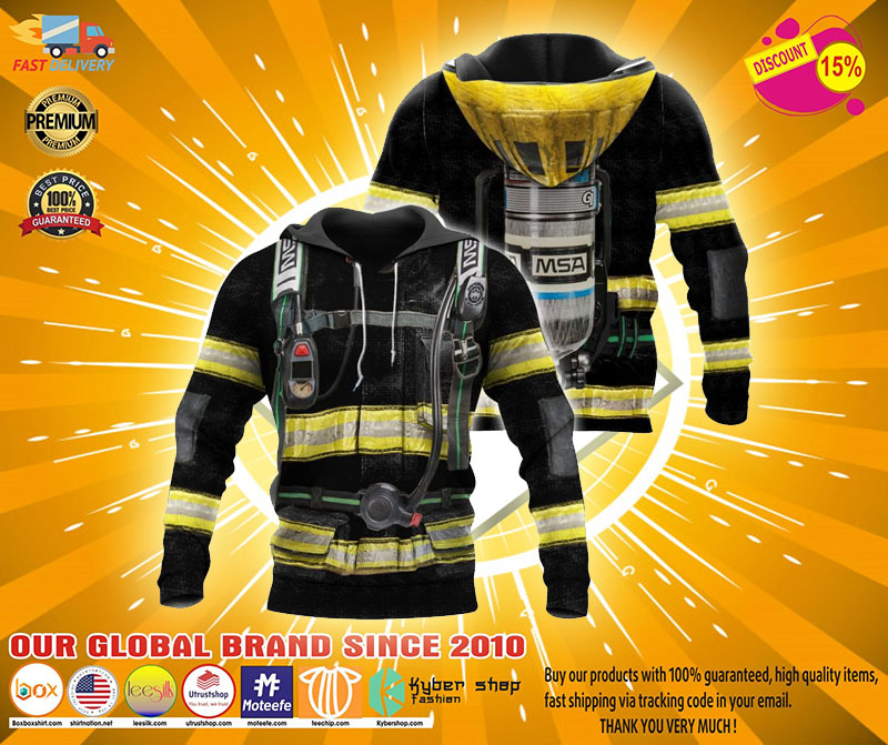 Firefighter suit all over print 3D hoodie2