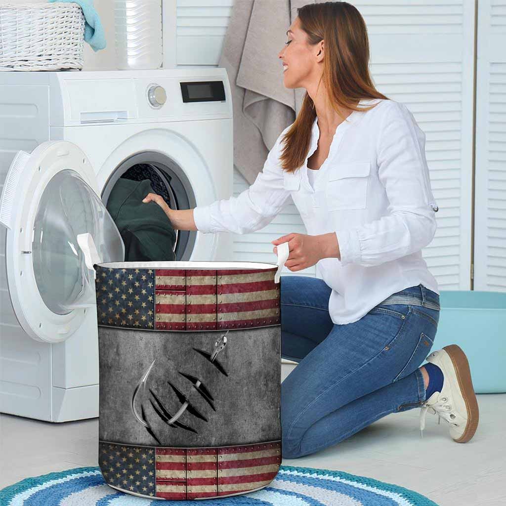 Fishing American flag basket laundry4