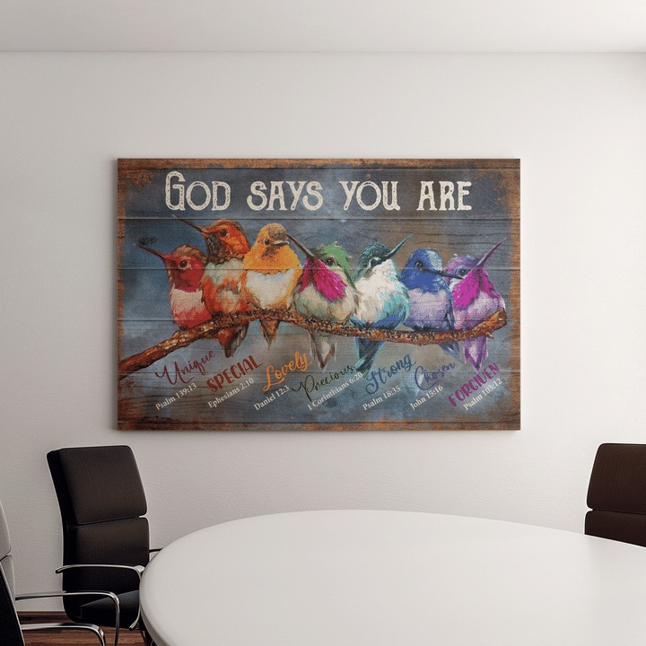 Hummingbird God says you are canvas2