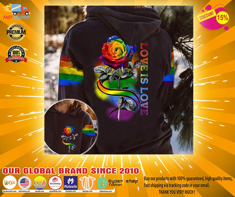 LGBT rose love is love 3D hoodie2