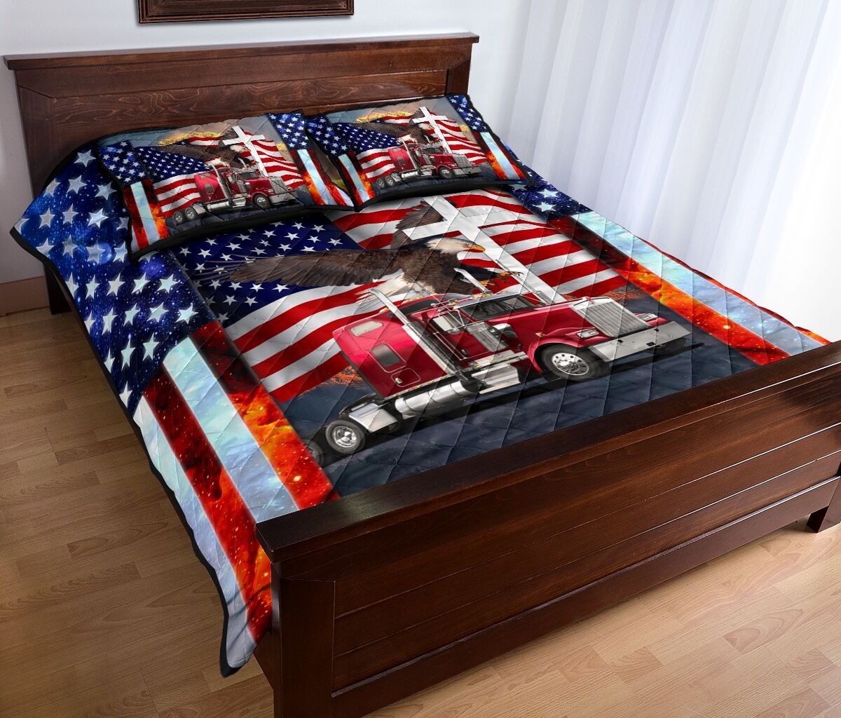 One nation truck quilt bedding set2