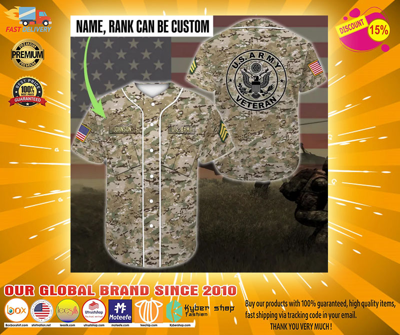 US army veteran custom name Baseball Jersey2