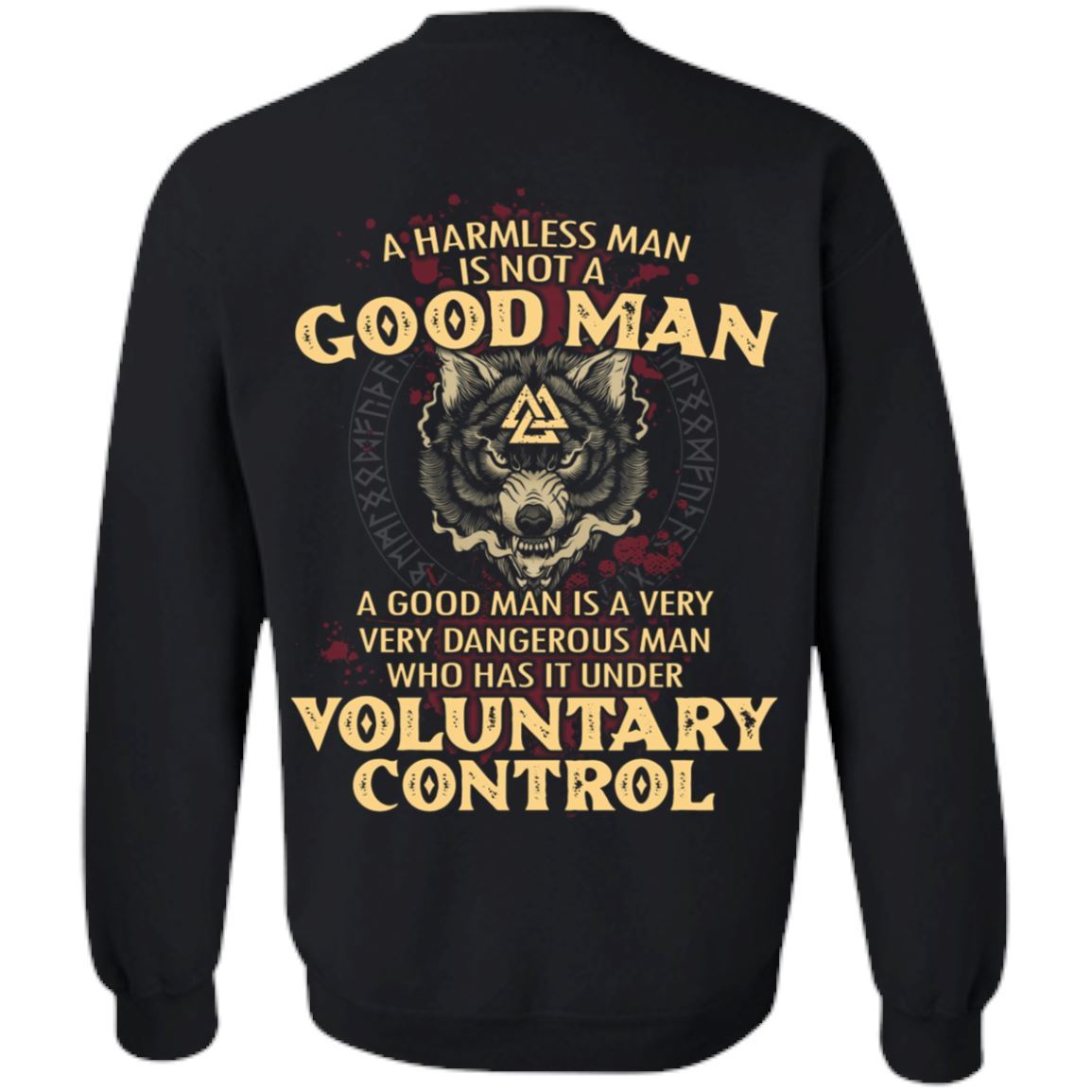 viking norse gym t shirt apparel a harmless man is not a good man backapparel heathen by nature authentic viking products unisex crewneck pullover sweatshirtblacks 978109 1024x1024@2x