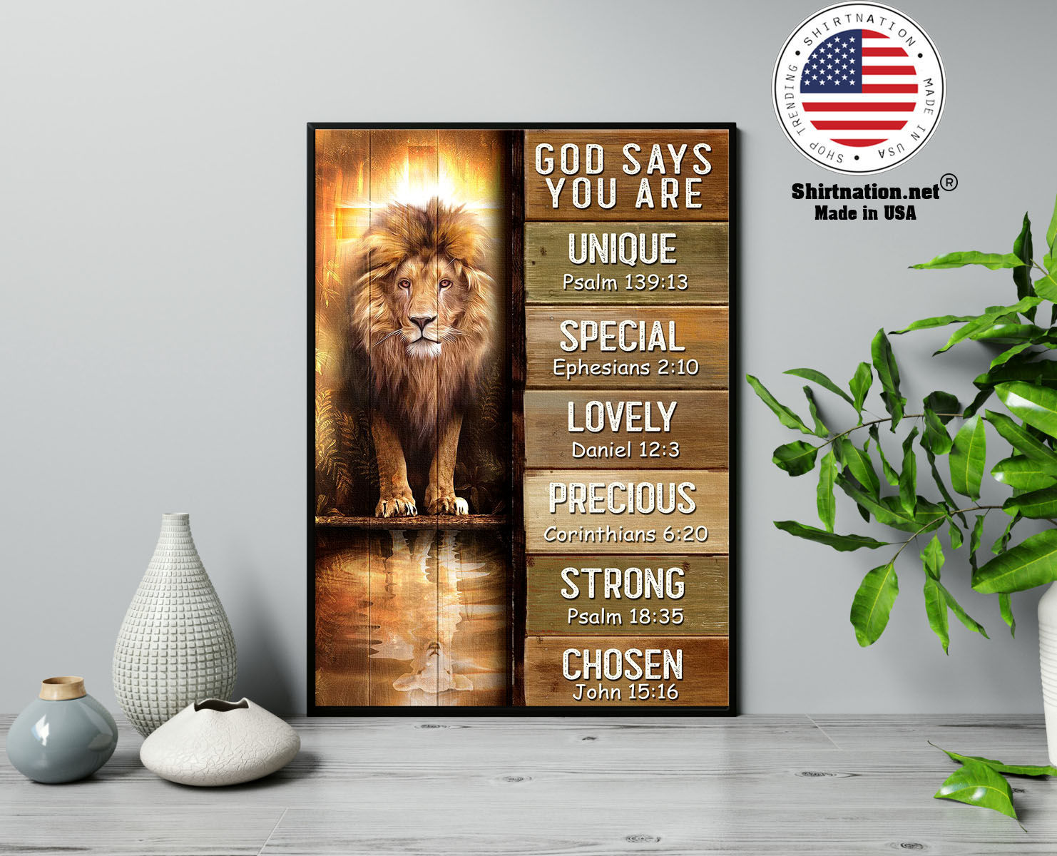 Amazing lion god says you are unique poster 13