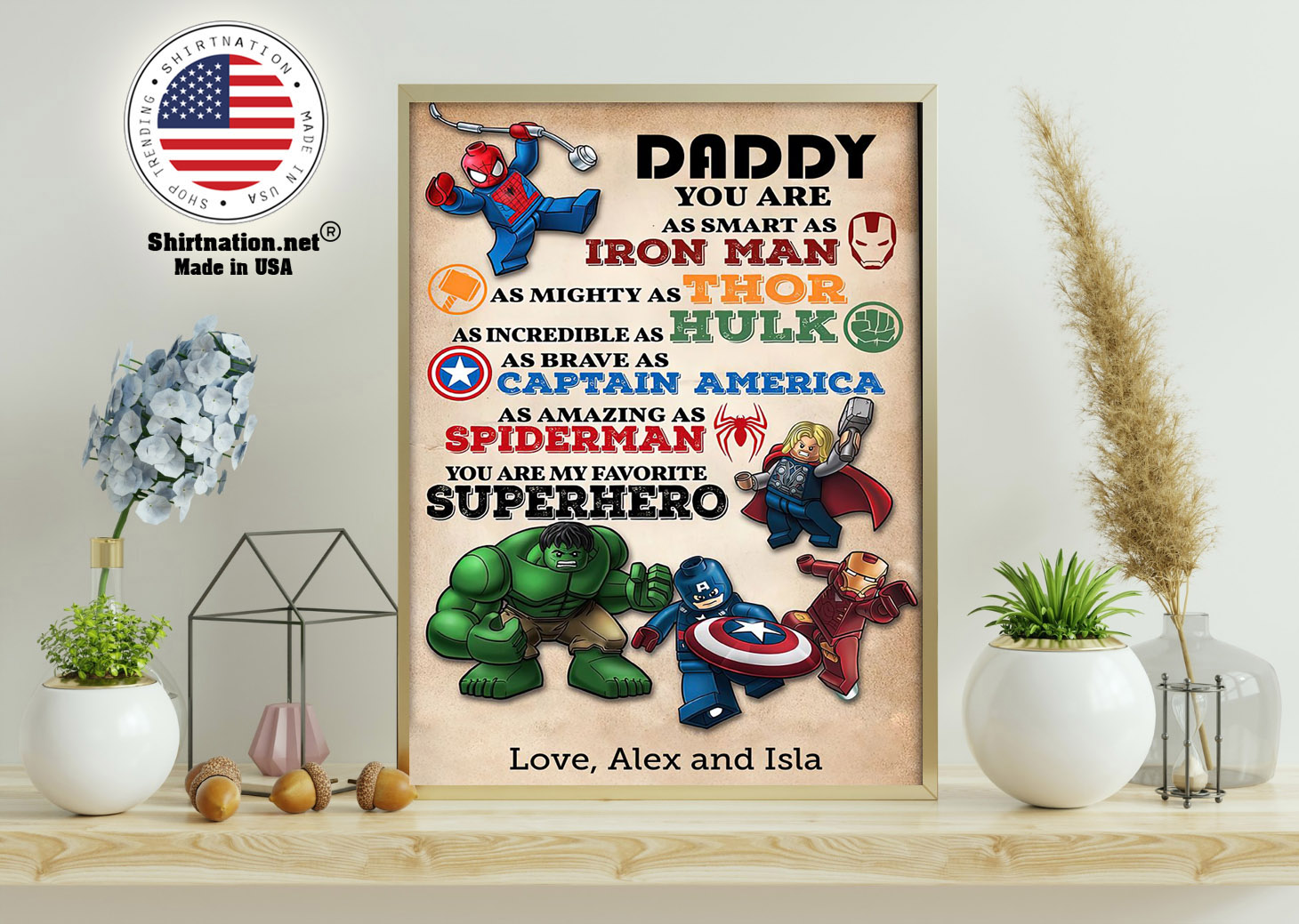 Daddy you are as smart an I ron man as mighty as thor custom name poster 11