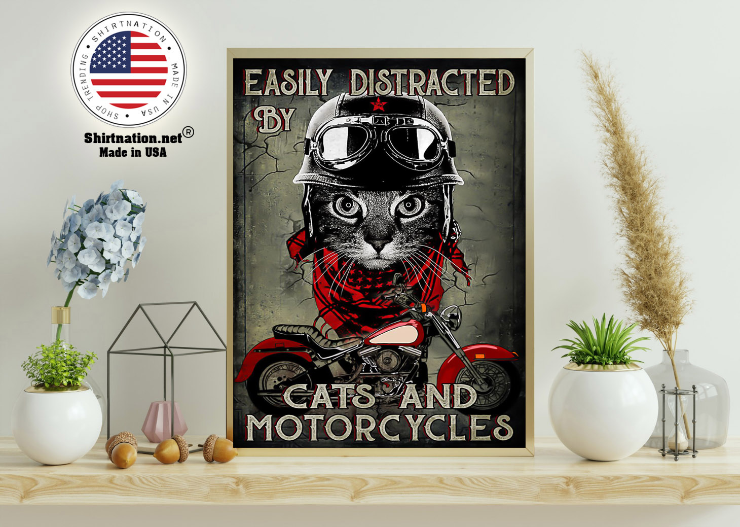 Easily distracted by cats and motorcycles poster 11