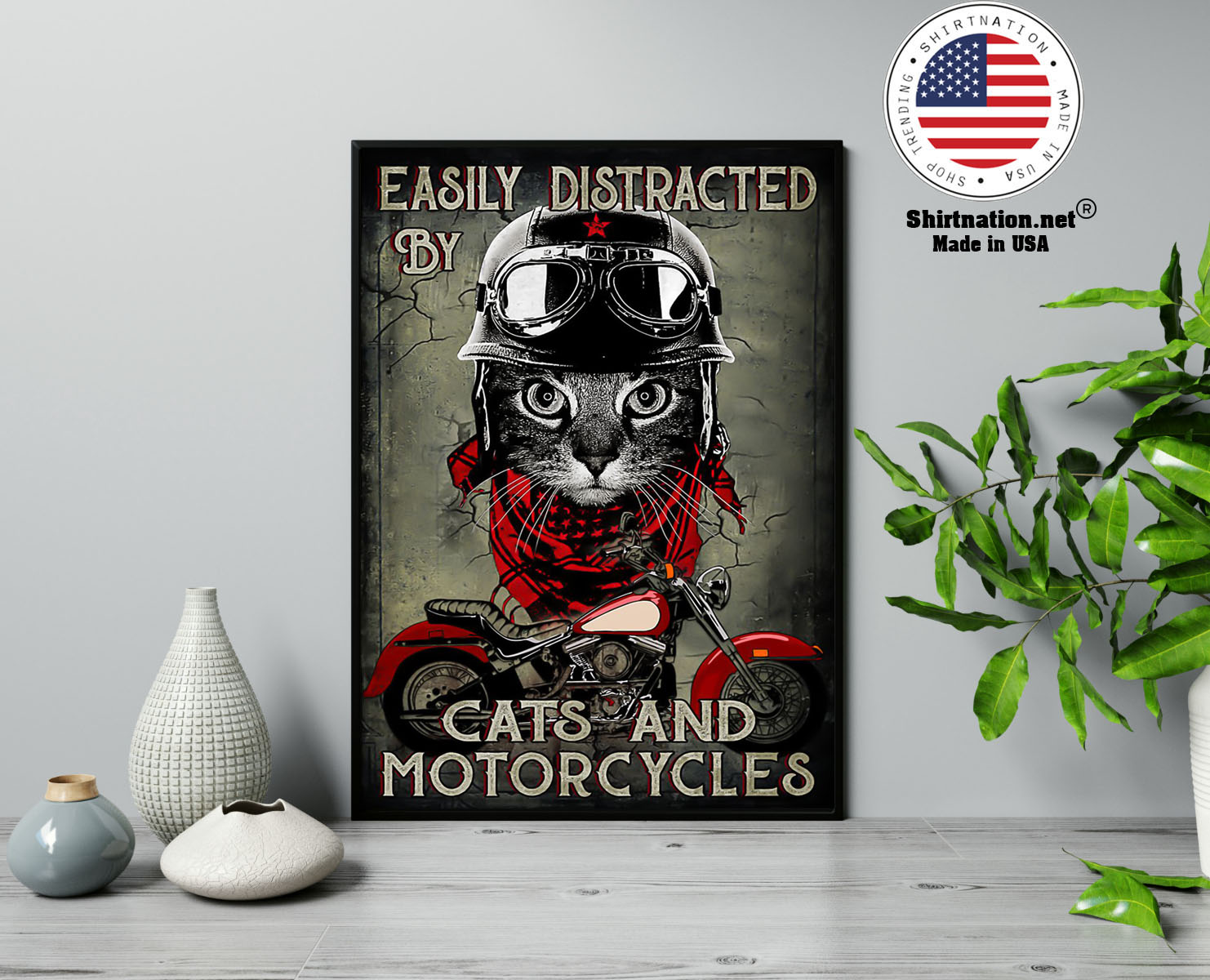 Easily distracted by cats and motorcycles poster 13