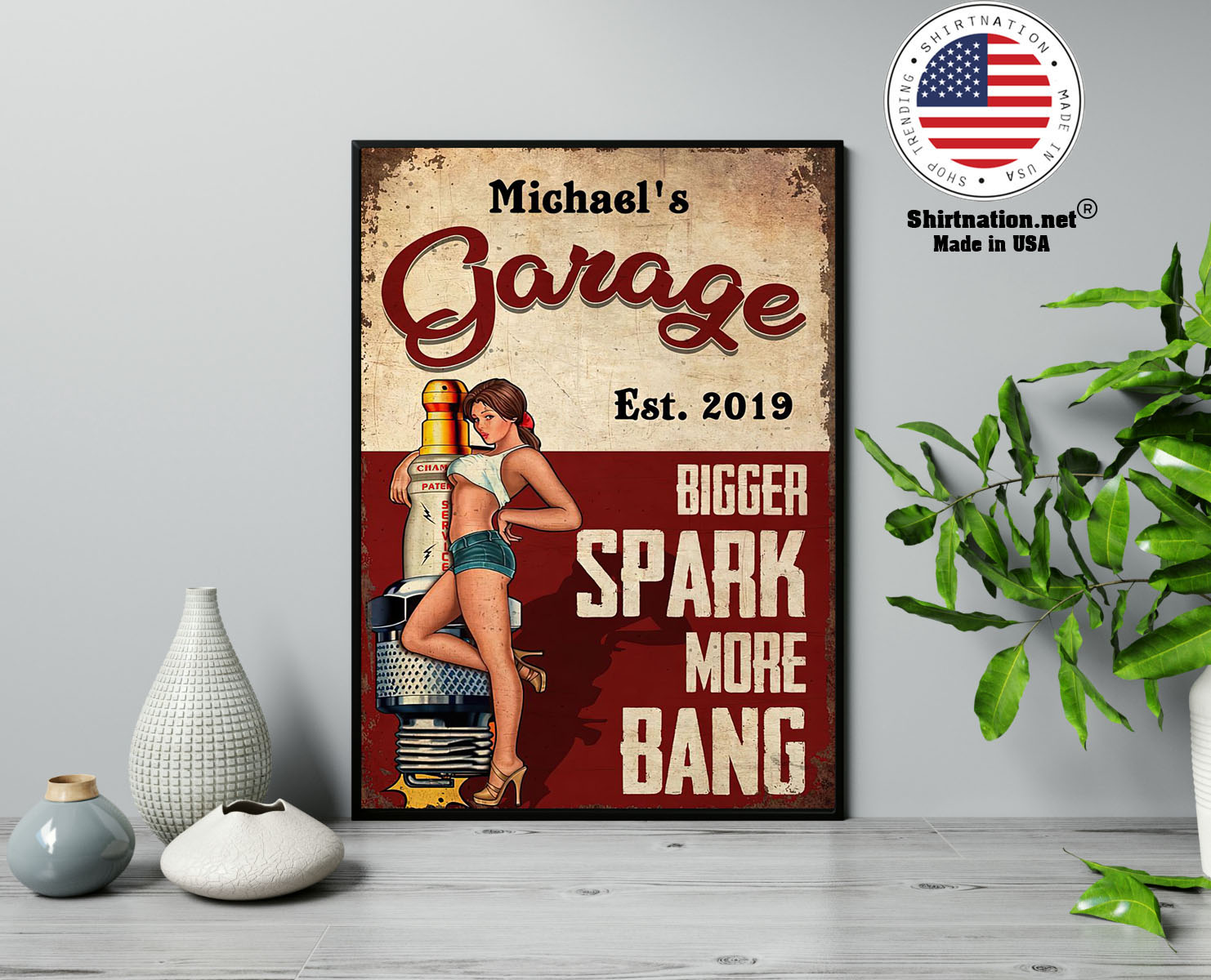 Garage bigger spark more bang poster 13