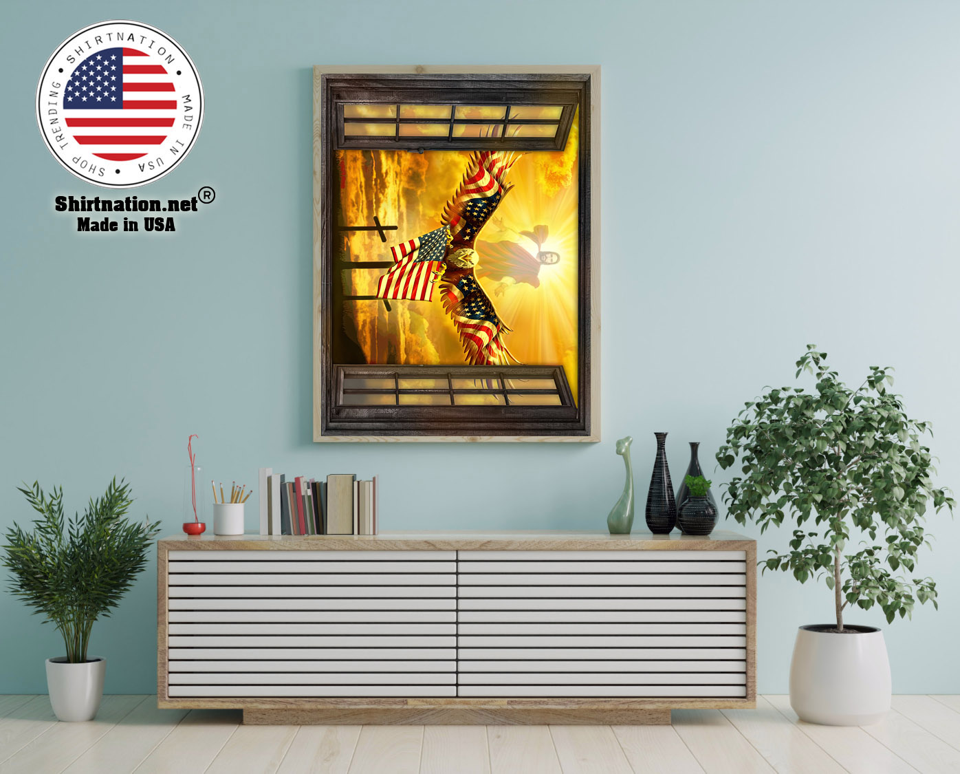 Jesus American eagle in the sky have faith poster 12
