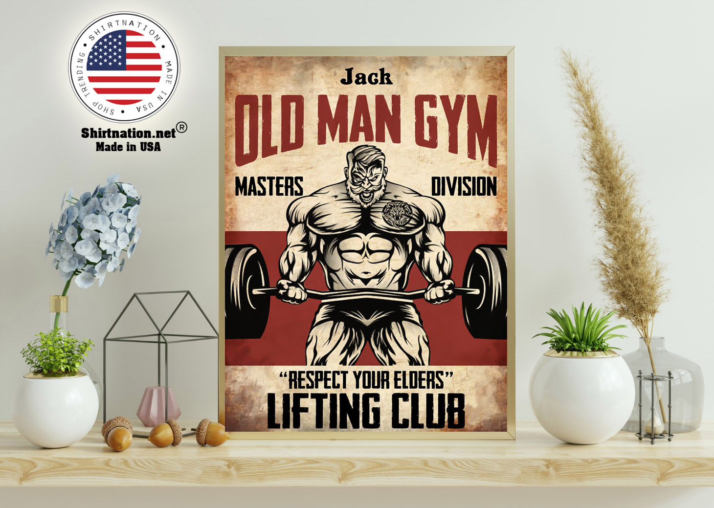 Old man gym masters division respect your elders lifting club poster 11
