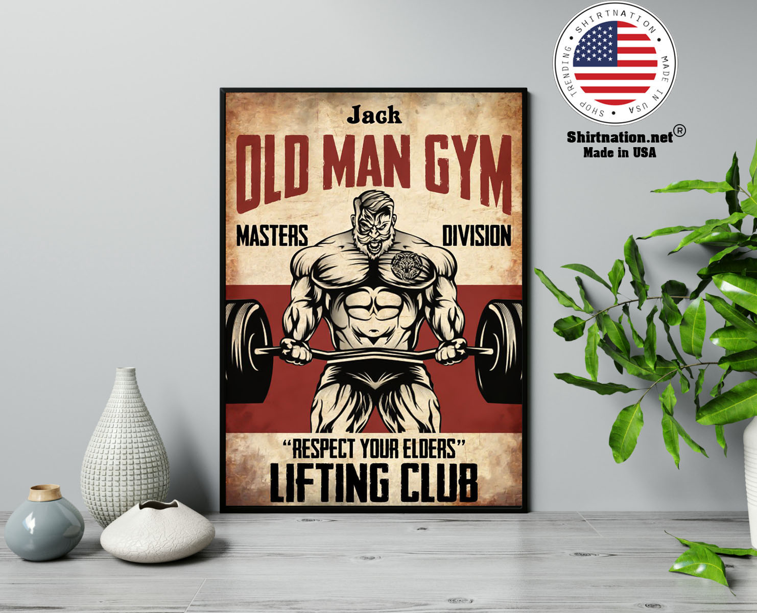 Old man gym masters division respect your elders lifting club poster 13 1
