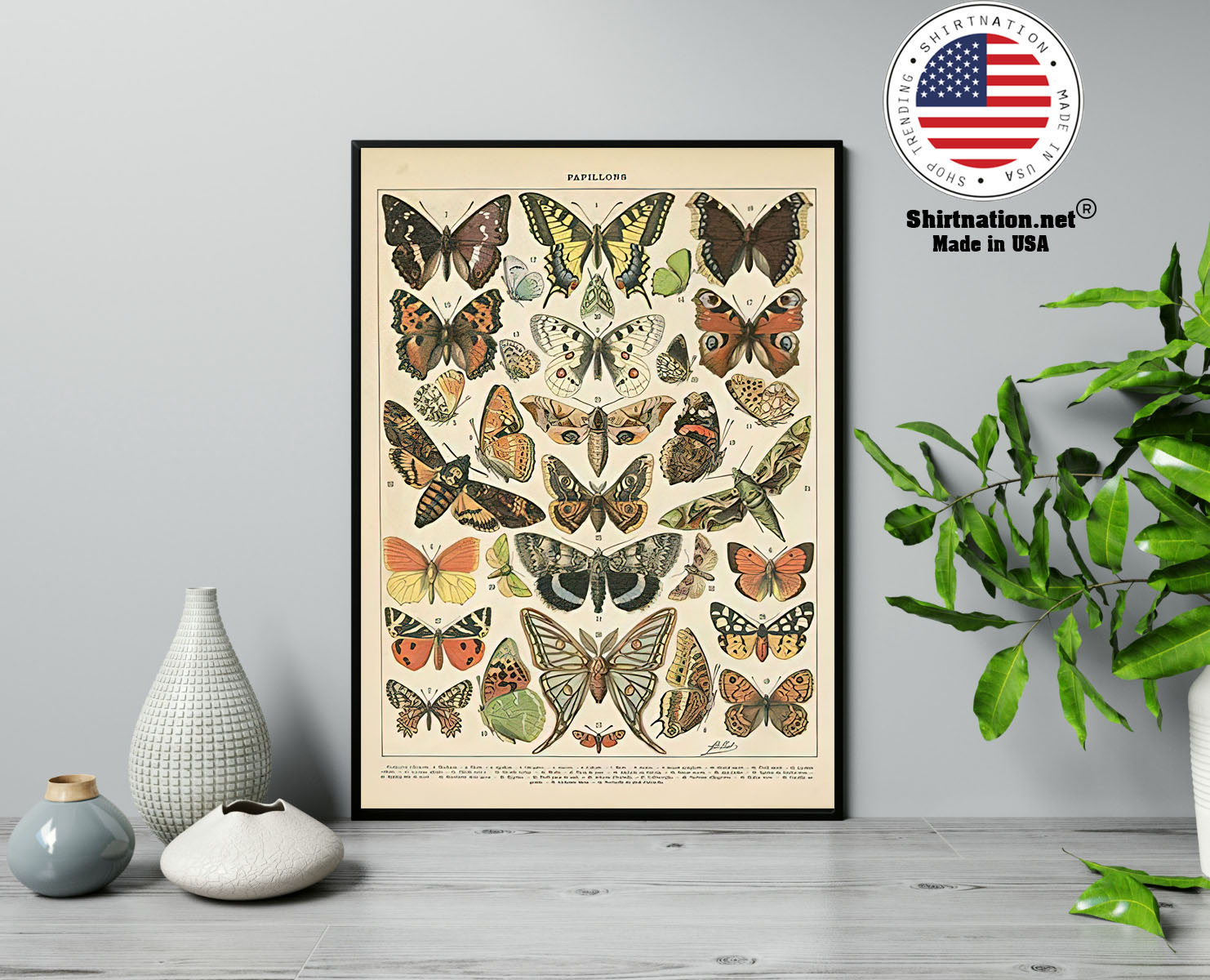 Popular vintage french types of papillons butterflies poster 13