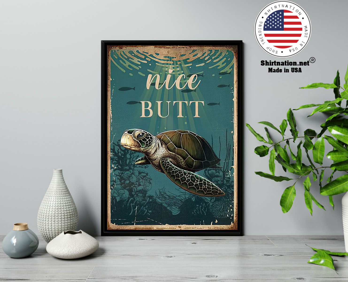 Sea turtle nice butt poster 13
