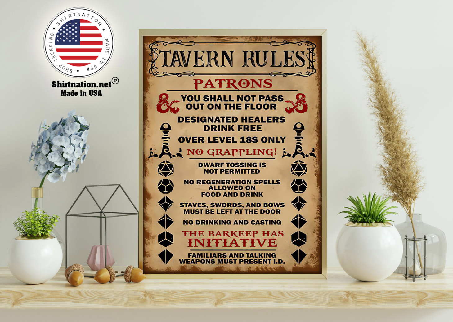 Tavern rules patrons you shall not pass out on the floor poster 11