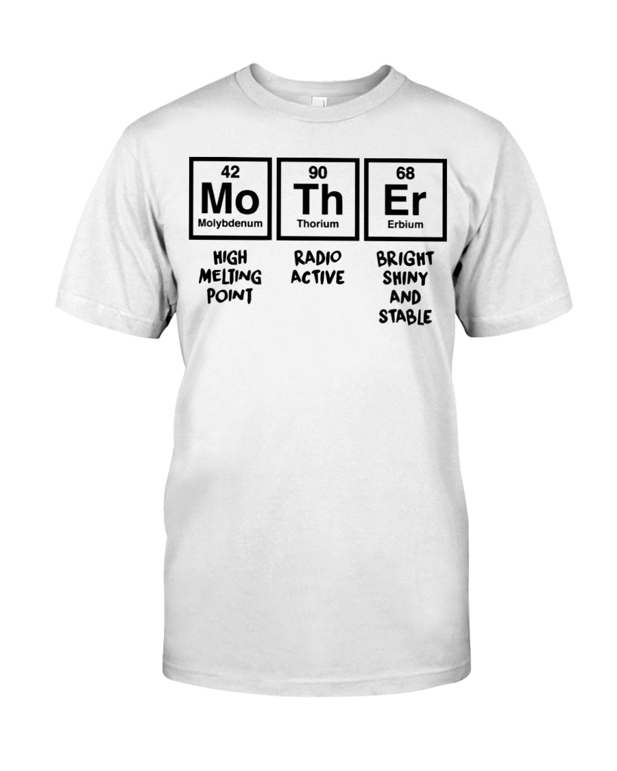 Womens mother periodic table high melting point radio active shirt as 1