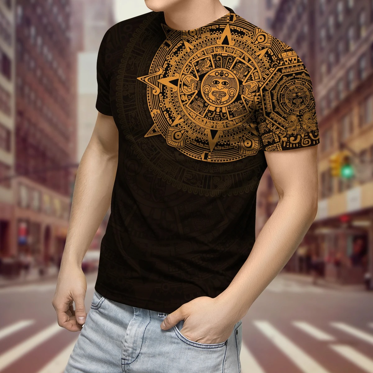 Aztec Mexico 3D over print hoodie and shirt3