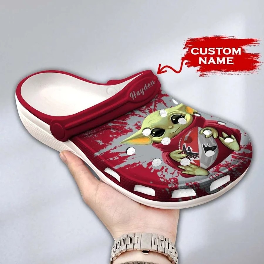 Baby Yoda Atlanta Falcons custom name crocs crocband clog3