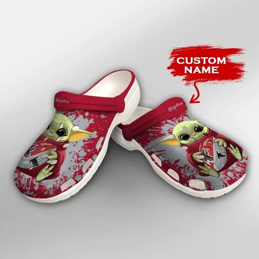Baby Yoda Atlanta Falcons custom name crocs crocband clog2