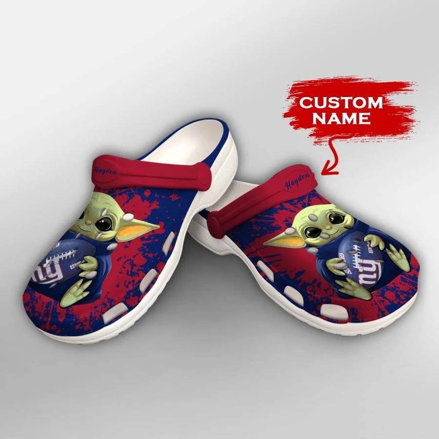 Baby Yoda New York Giants custom name crocs crocband clog2