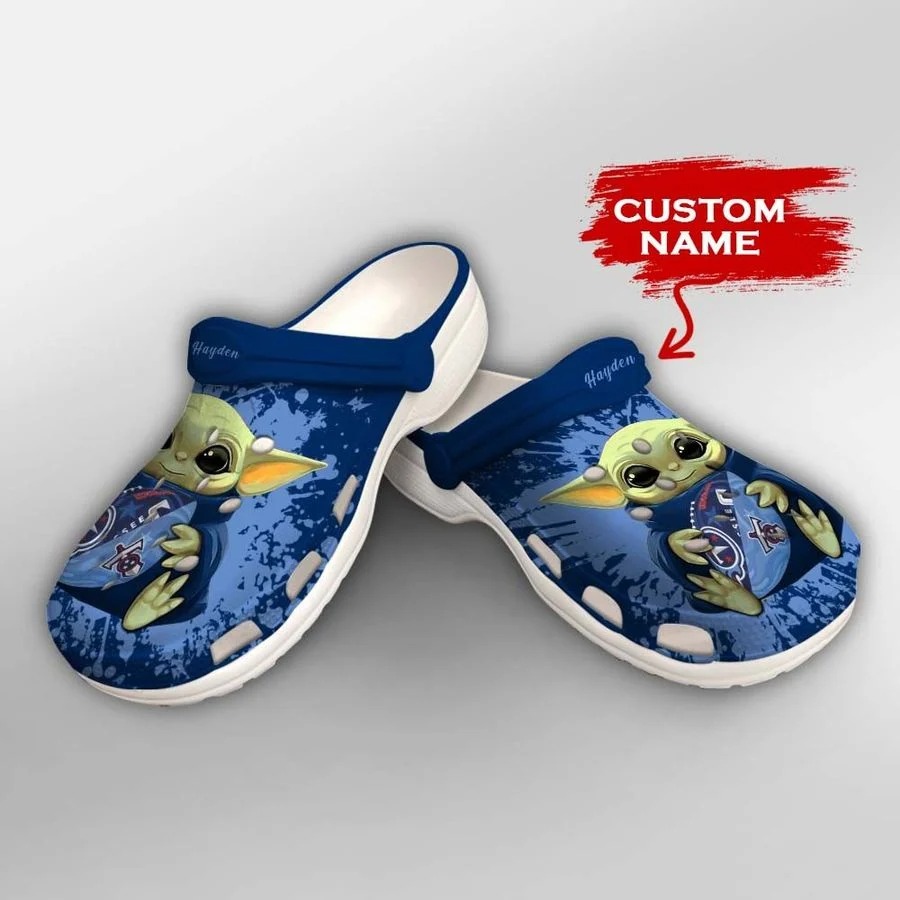 Baby Yoda Tennessee Titans custom name crocs crocband clog2