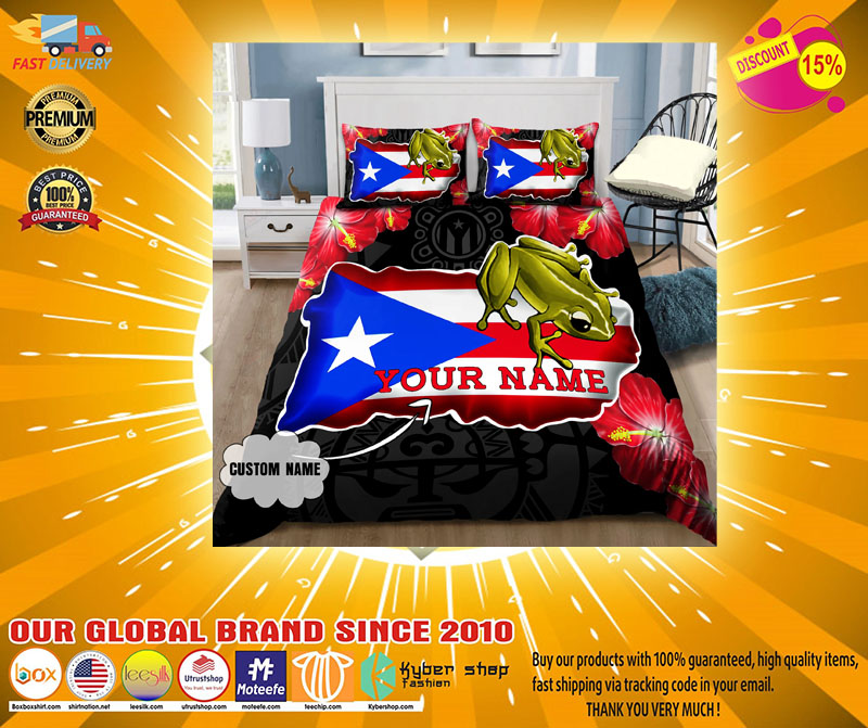 Coqui and love puerto rico custom name bedding set4