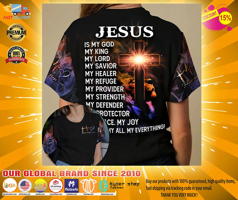 Cross Jesus is my god my king my lord 3D hoodie2