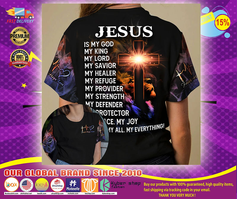 Cross Jesus is my god my king my lord 3D hoodie1