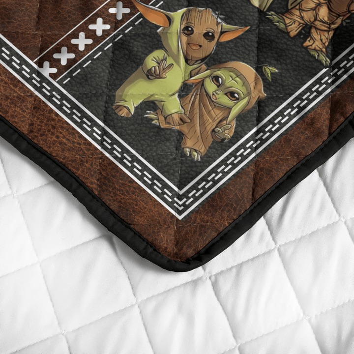 Groot and baby Yoda friend quilt bedding set4 1