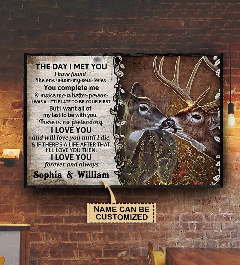 Personalized The day I met you deer custom name poster2